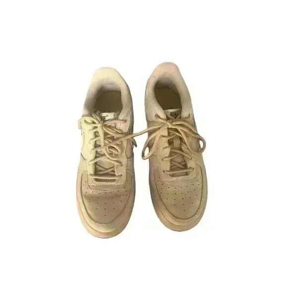 Nike Air Force 1 Tan Suede Sneakers LaceUp Boys 6Y Womens 8 - Picture 3 of 14
